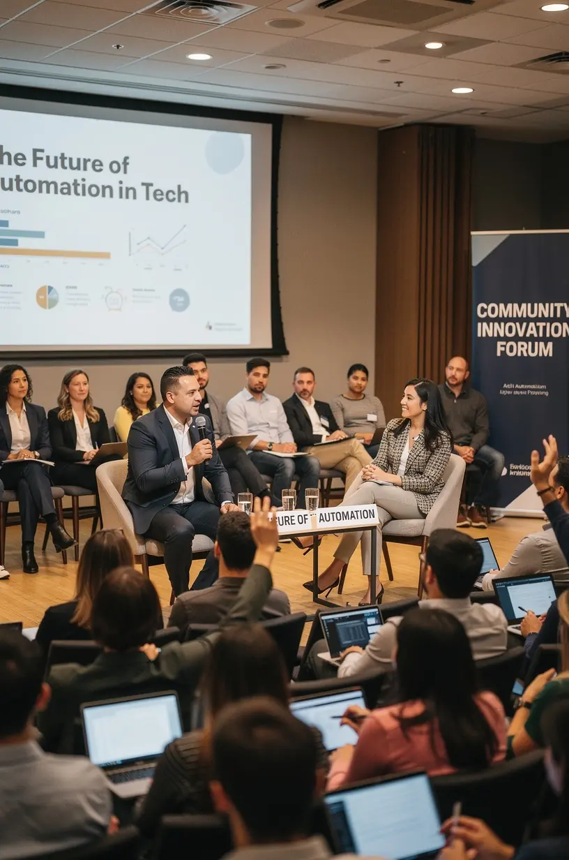 Team collaborating on automation strategies for efficiency.